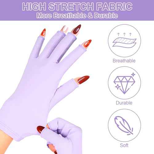chemotex UV Nail Gloves, Professional UPF50+ Protection UV Gloves for Gel Manicures