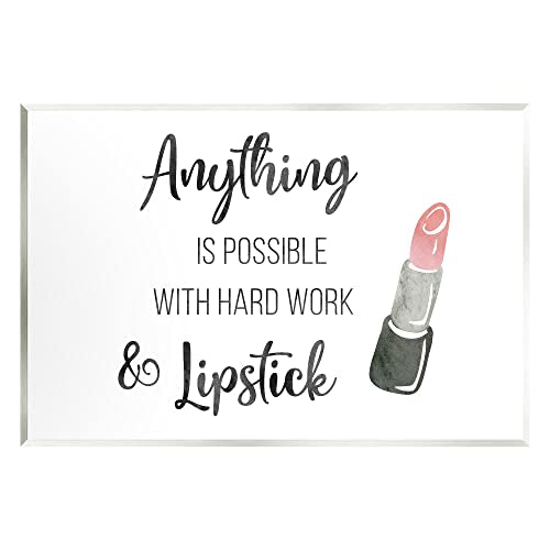 Lipstick Glam Makeup Wall Plaque Art - 15 x 10 Inches