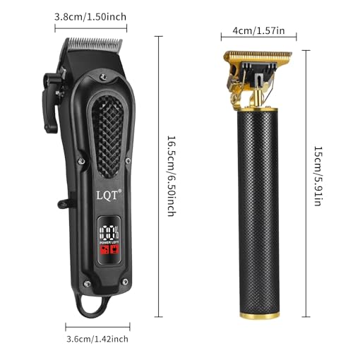 LQT¢ç Men's Professional Hair Clippers Kit£¬Cordless & Corded Barber Clippers Set£¬Grooming Rechargeable Beard Trimmer with Adjustable Blade Black