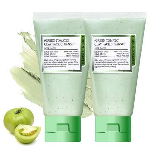 Green Tomato Clay Mask - Sebum Control & Pore Cleanser (2 Pack)