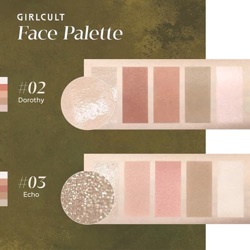 GIRLCULT 5-in-1 Face Makeup Palette for Fair Skin – Blush, Contour & Highlighter
