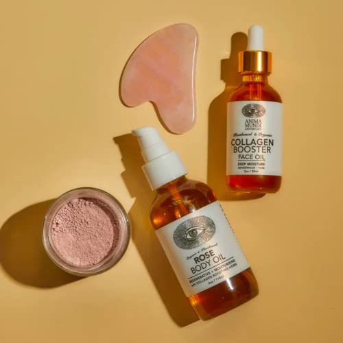 Anima Mundi Apothecary Rose Clay Mask - With Rose, Hibiscus & Mangosteen Powder - Hydrating & Purifying Mask with Soothing White Kaolin Clay + Aloe Vera Extract (1.76oz)