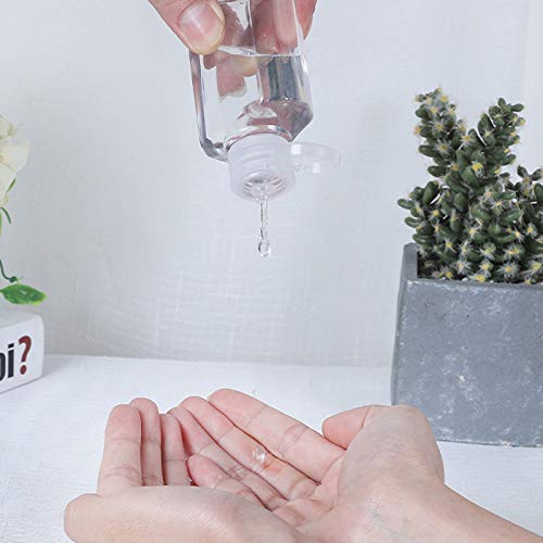 50 Pieces Empty Bottles with Flip Cap, 2 oz Portable Travel Bottle Refillable Cosmetic Bottle Clear Reusable Travel Bottles for Liquid, Lotions, Creams, Shampoo and Toiletries (60 ml)