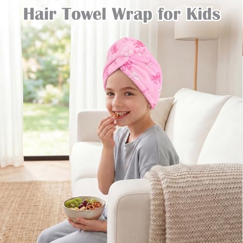 Microfiber Hair Towel Wrap 2-Pack Quick Dry Turban for Kids