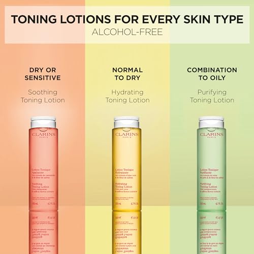 Clarins Purifying Toning Lotion | Less Oily Skin After 14 Days of Use* | Cleanses, Hydrates, Purifies, Mattifies and Balances Skin's Microbiota | Contains Witch Hazel | Combination To Oily Skin Types