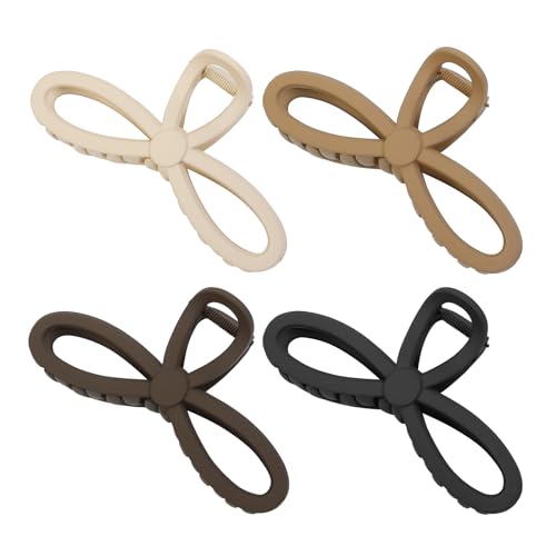 4 Pack Hair Clips for Women Girls 5.1 inch Large Hair Claw Clips for Women Matte Neutral Colors Hair Clips for Thin Thick Curly Hair Strong Hold jaw clips