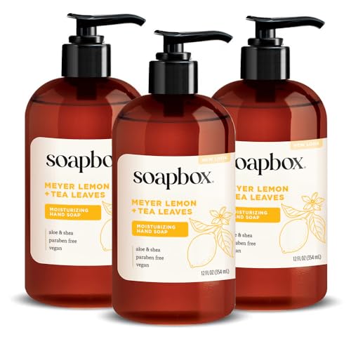 Soapbox Meyer Lemon & Tea Leaves Liquid Hand Soap - Wash 3 Pack