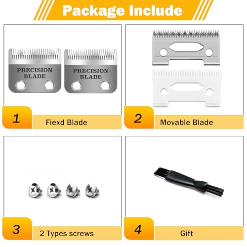 Precision Clipper Replacement Blade, Compatible with Wahl Clippers 2 Holes Adjustable Hair Home Trimmer Parts Blades, Pack of 2