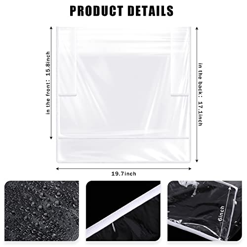 Hoolerry 4-Piece Clear Salon Chair Covers with White Edges