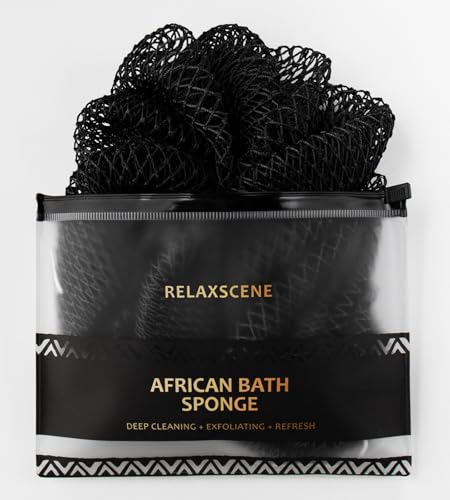 African Net Sponge Exfoliating Body Scrubber - 40in Bath Washcloth