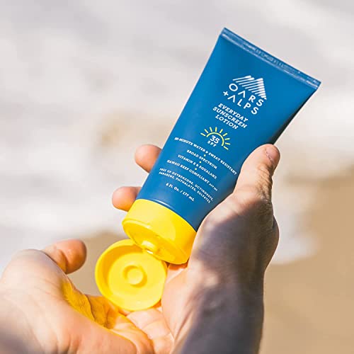 Oars + Alps Everyday SPF 35 Sunscreen Body Lotion, Infused with Aloe Leaf Juice and Vitamin E, Water and Sweat Resistant, 6 Fl Oz