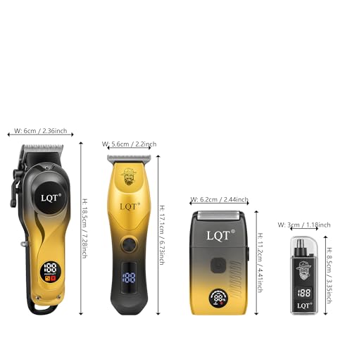 Men's Cordless Hair Clippers & Trimmer Set with LED Display - Professional Grooming Kit