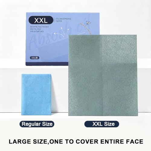 Oil Blotting Sheets XXL for Face, 160x120mm, 100pcs