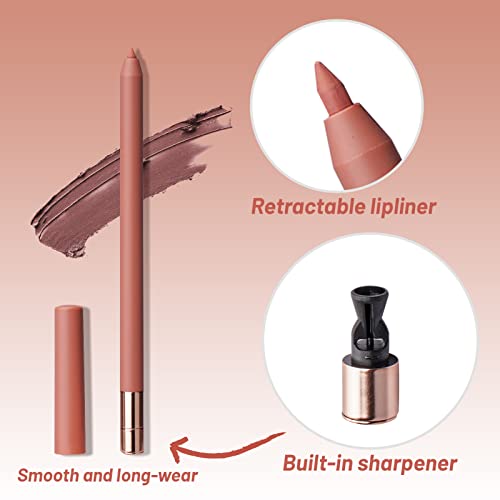 YES.EYE DO Brown Lip Liner Pencil with Built-in Sharpener - Waterproof & Matte