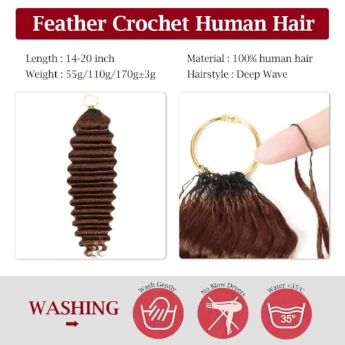 Miracle Invisible Knots 18" Human Hair Crochet - Soft Deep Wave