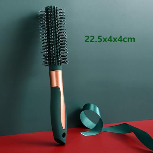 Reazana Styling Brushes Detangling Brush Blow Drying Detangler Hairbrush Nylon Bristle Pins Anti-Static Massage Hair Brush Fashion Comb for Women and Girls Thick Curly Wavy Dry and Wet Hair (Round)