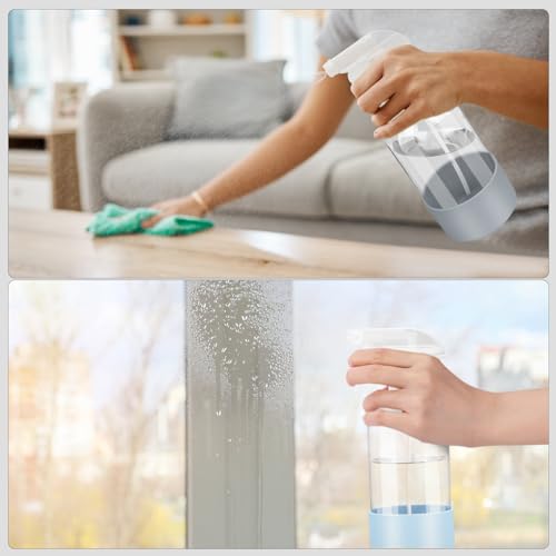 Glass Spray Bottles 2 Pack, 16 oz Refillable with Adjustable Nozzles