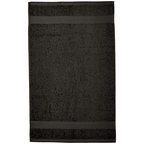100% Cotton Washcloths 6-Pack - Soft Absorbent Face & Body Towels, Black