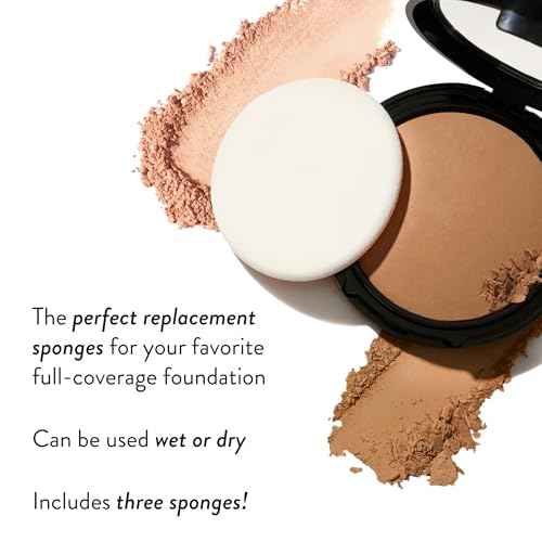 LAURA GELLER Double Take Baked Full Coverage Foundation Replacement Sponges, Set of 3 | Versatile Makeup Sponges for Foundation, Use Wet or Dry, Buildable Coverage