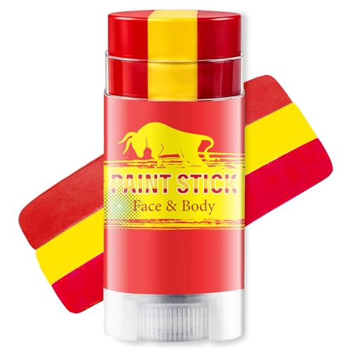 IFVGFB Spain Face & Body Paint Sticks - Bright Red & Yellow for Sports Fans