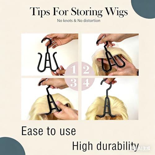 Builson 6pcs Anti-Static Wig Storage Bags & Stands - Travel Case