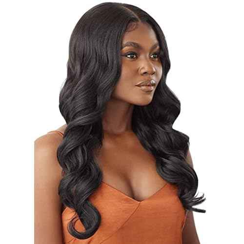 Outre - 5x5 Lace Closure Wig - Human Hair Blend - Body Curl 24" (OFF BLACK 1B)