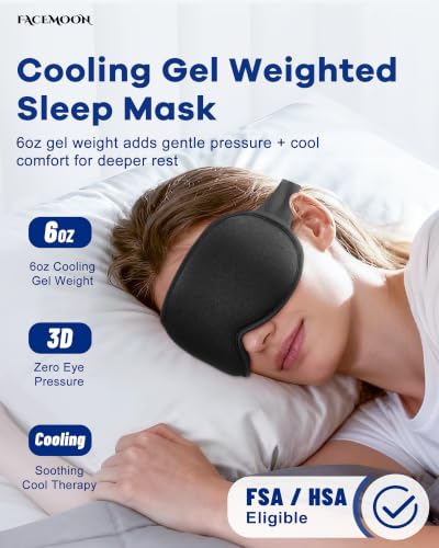 3D Cooling Gel Weighted Eye Mask for Sleep & Migraine Relief