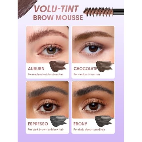 SHEGLAM Airy Tinted Volumizing Brow Mousse Eyebrow Cream Gel Highly Pigmented Shaping Filling Water Removal-Chocolate