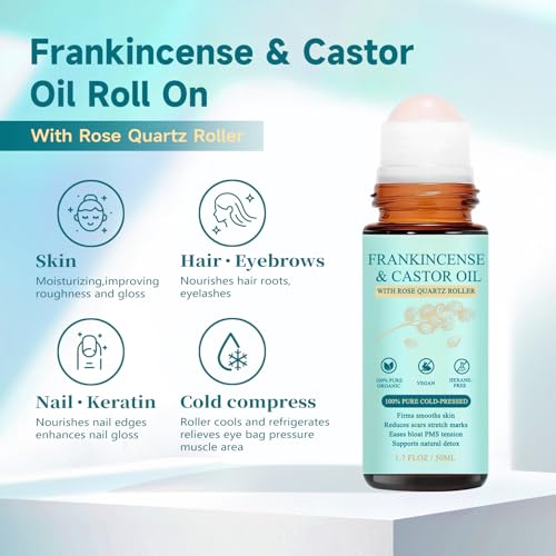 Organic Castor Oil Rose Quartz Roller – Cold Pressed