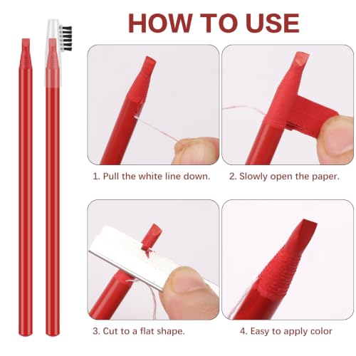 Microblading Eyebrow Mapping Pencil Set - Red & White Permanent Makeup Tools