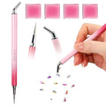 BQAN Dual-Ended Rhinestone Picker Tool with 4 Wax Clays for Nail Art