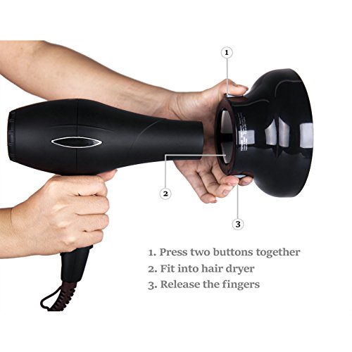 Universal Hair Diffuser for Curly & Wavy Hair, 1.7-2.6 Inch