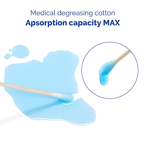 JMU Medical Cotton Swabs with Sturdy Wooden Sticks - 1000 Count