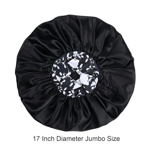 Silk Satin Bonnet for Curly Hair - 2pc Oversized Sleep Cap