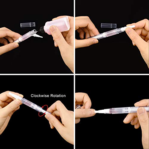 12 Pack 3 Ml Transparent Twist Pens Empty Nail Oil Pen Brush, Cuticle Oil Pen Cosmetic Lip Gloss Container Applicators