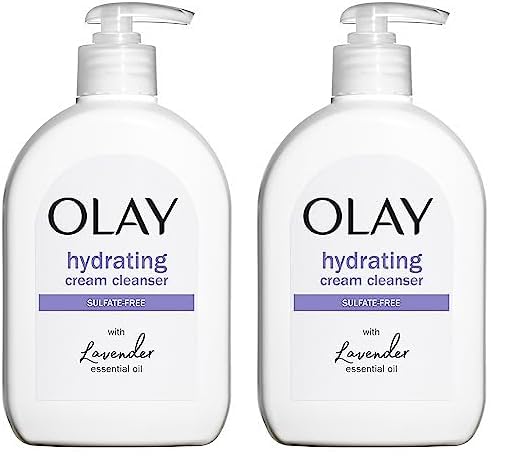 Olay Hydrating Cream Face Wash with Lavender Essential Oil, 16 oz (Pack of 2)