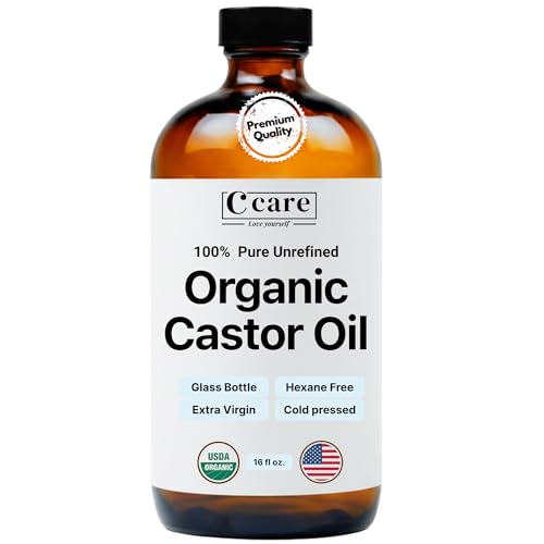 C CARE Organic Castor Oil 16oz - 100% Pure Cold Pressed