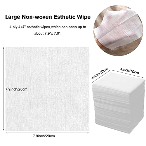 Disposable Esthetic Wipe,4"x 4"Non-woven 200 Count Facial Cleansing Soft Salon and Spa Essentials,Lint-free for Makeup Removal