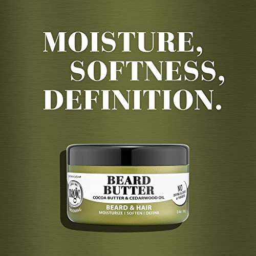 Softsheen-Carson Magic Shaving Beard Grooming Kit for Men with Cedarwood Oil, Includes Beard Butter, Scrub and Cleanser, Gift Set for Facial Hair Care,1 kit
