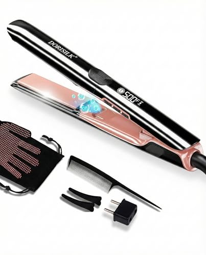 DORISILK 500°F Ceramic Flat Iron - 2-in-1 Hair Straightener & Curler