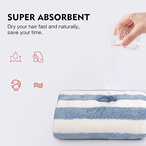 SUNLAND Microfiber Hair Drying Towel Wrap Super Absorbent Hair Turban for Wet Hair Soft and Lightweight Hair Towel 3Pack