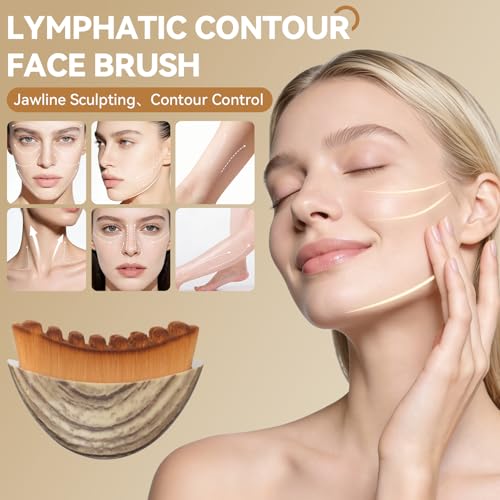 EULOGIST 2-Piece Facial Lymphatic Drainage Brush & Stainless Steel Gua Sha Set for Face & Neck
