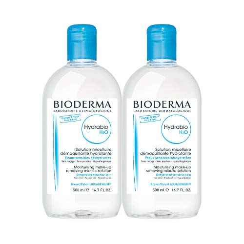 Bioderma Hydrabio DUO H2O Micellar Water Cleansing and Make-Up Removing for Dehydrated Sensitive Skin, 33.4 Fl Oz