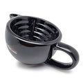 The Goodfellas' smile Scuttle Shave Mug (BLACK) - Ceramic Shaving Bowl That Keeps Lather Rich & Hot, Handmade Quality, Get a Barbershop Shave At Home Daily, Great Gift