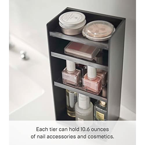 Yamazaki Home Tower Jewelry & Makeup Organizer, Standup Cosmetic Storage Box, Display Case - Flat - Abs Plastic