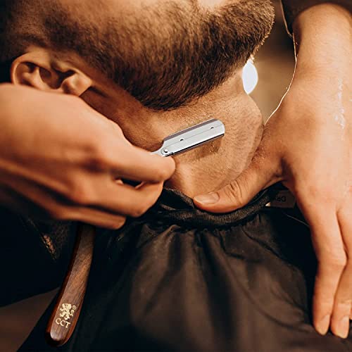 The Cambridge Cutthroat® Cut Throat Razor Kit Missanda Hardwood & Stainless Steel Professional Barber Razor, Premium Single Blade Straight Edge Razor, Moustache & Beard Shaper, Travel Pouch Included