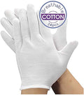 Soft White Cotton Gloves for Moisturizing Dry Hands & Eczema (Large)