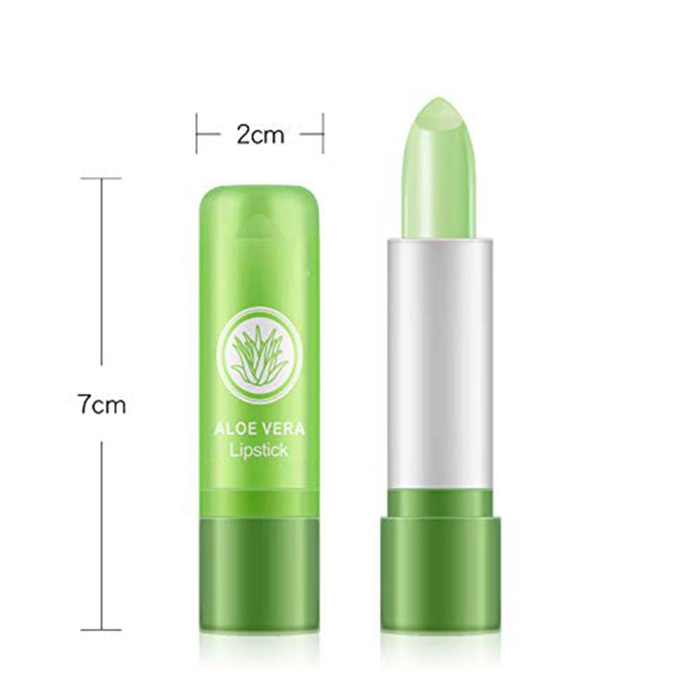 AJIXIEHC 12 Pack Aloe Vera Lipstick, Long Lasting Nutritious Lip Balm Lips Moisturizer Magic Temperature Color Changing Lip Gloss