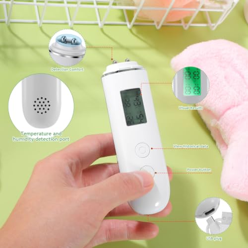 Skin Hydration Analyzer with Oil Tester & LCD Display