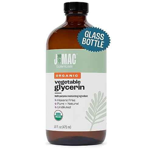 J MAC BOTANICALS, Organic Vegetable Glycerin (16 oz glass bottle)